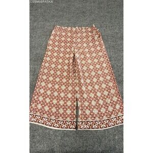 MAX STUDIO Red Women's‎ Pants Medallion Tile Print Wide Leg Culottes NWT - Large